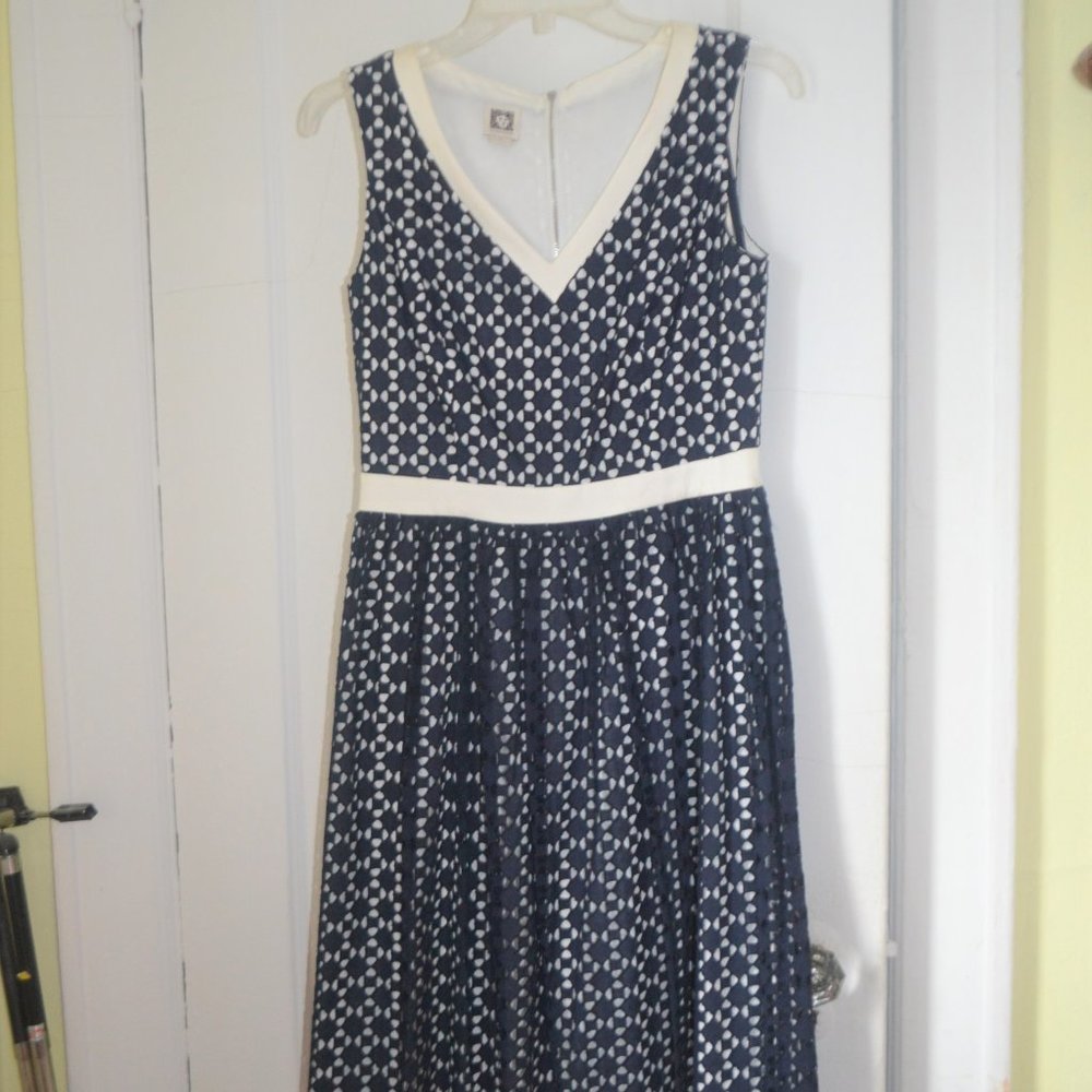 Ann Klein  burnout eyelet dress